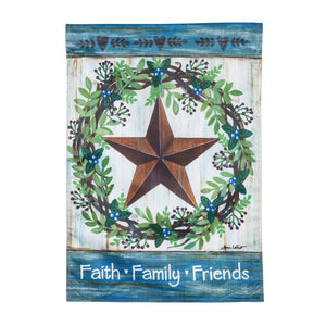 Faith Family Friends Country Star Garden Flag