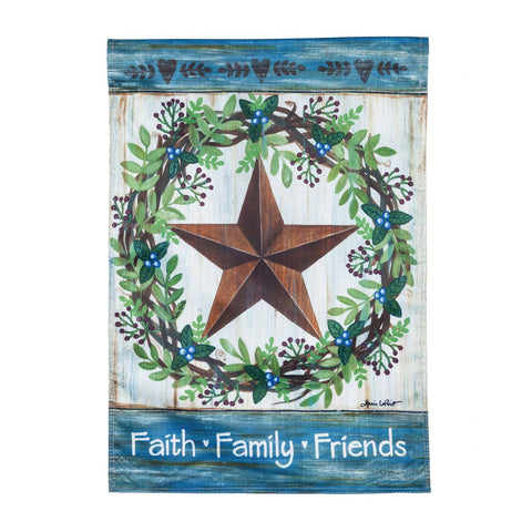 Faith Family Friends Country Star Garden Flag