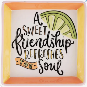 Colorful Friendship Refreshes Soul Trinket Tray
